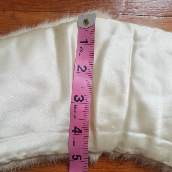 60s Vintage White Mink Fur Collar, Cream White Real Mink Fur Scarf - Picture 9 of 10